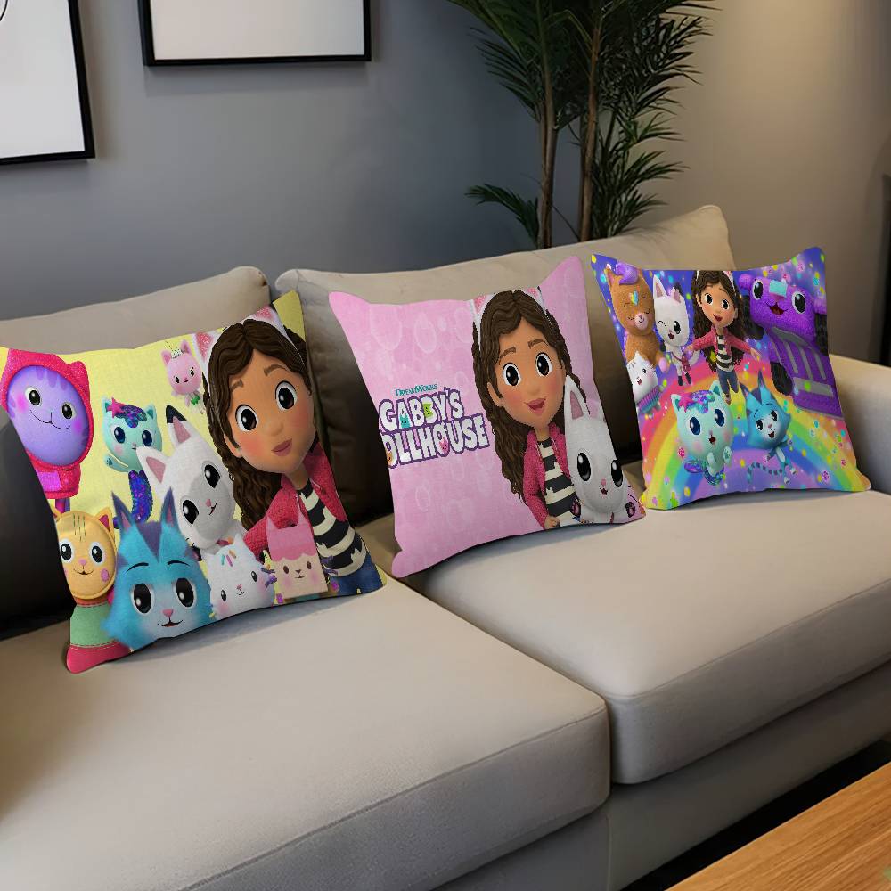 Gabbys Dollhouse Pillowcase toon Gift Cushion Cover Bedroom Home Sofa Chair Seat Decor pillow case