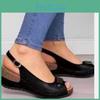 2024 2024 2024 Correction New Summer Womens Sandals 2024 Roman Womens Shoes Buckle Open Toe Beach Slope Heel Sandals Women