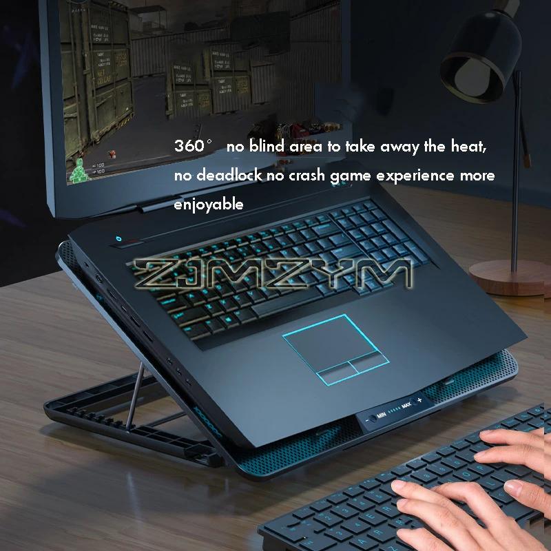 Laptop Cooling Pad with 8 Fans Dual USB Port Foldable Laptop Cooler Base Notebook Stand Adjustable Speed For Heat Dissipation
