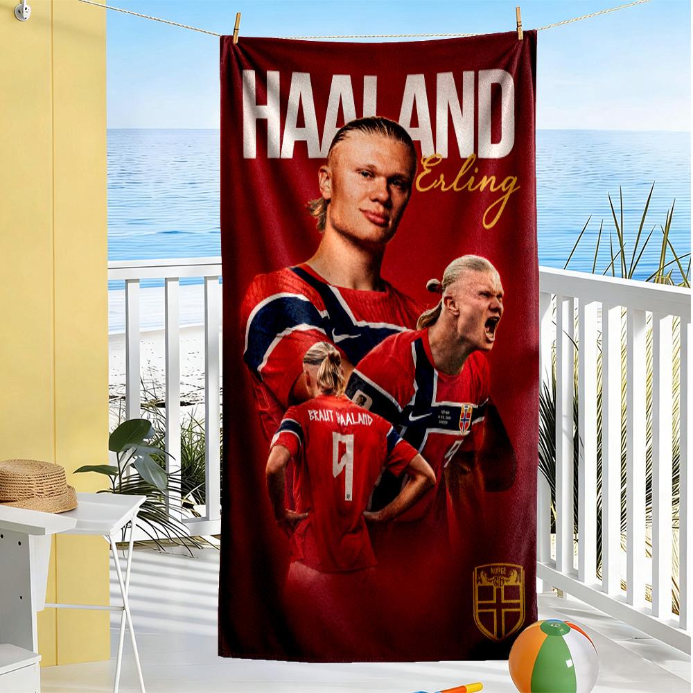 Haaland Manchester City Beach Towel Super Soft & Absorbent Comfortable Lightweight Portable for Swimming,Beach,Camping, Travel, Beach Accessories,Gym