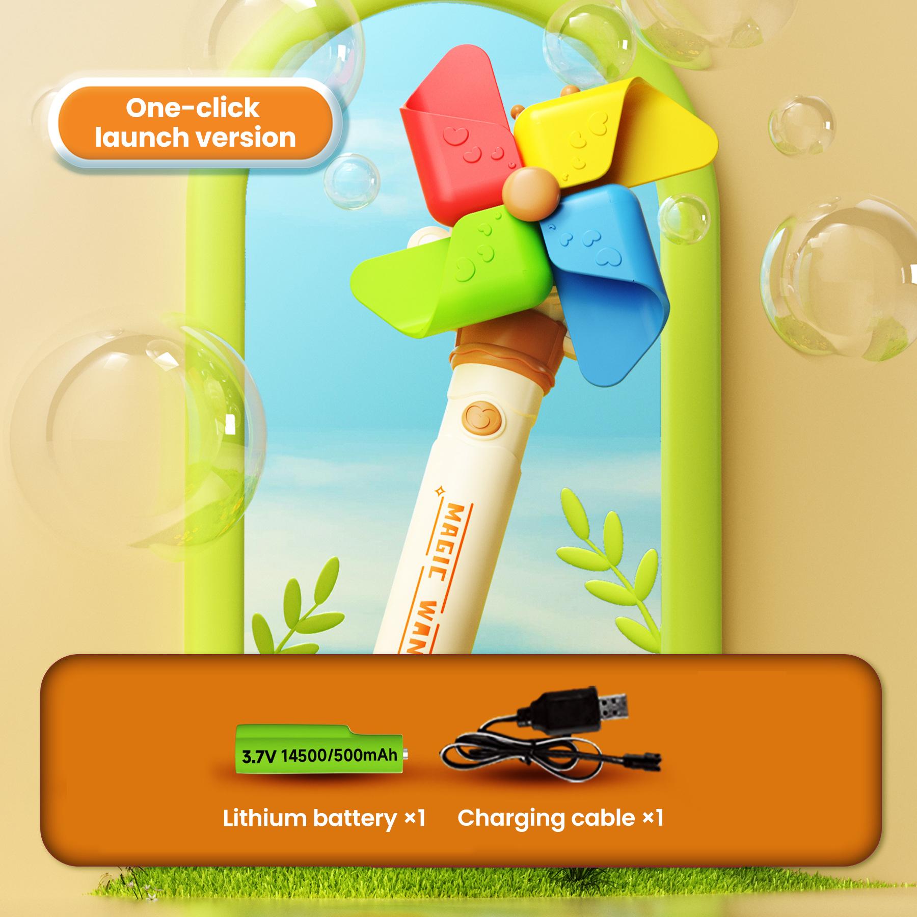 

Bubble Gun 360 Degree Flip Automatic Windmill Bubble Machine Outdoor Toy Kids Birthday Party Handheld Bubble Toys for Children