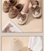 Women's Bowknot Plush Cotton Winter Slippers - Cute, Warm, Thick-Soled Indoor Footwear