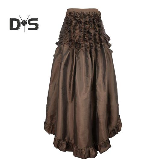 Damen Halloween Rock Cosplay Unregelmäßiger Rüschensaum Schnürung Hohe Taille Mesh Patchwork Steampunk Viktorianisch Performance Rollenspiel Fotografie Tanzen