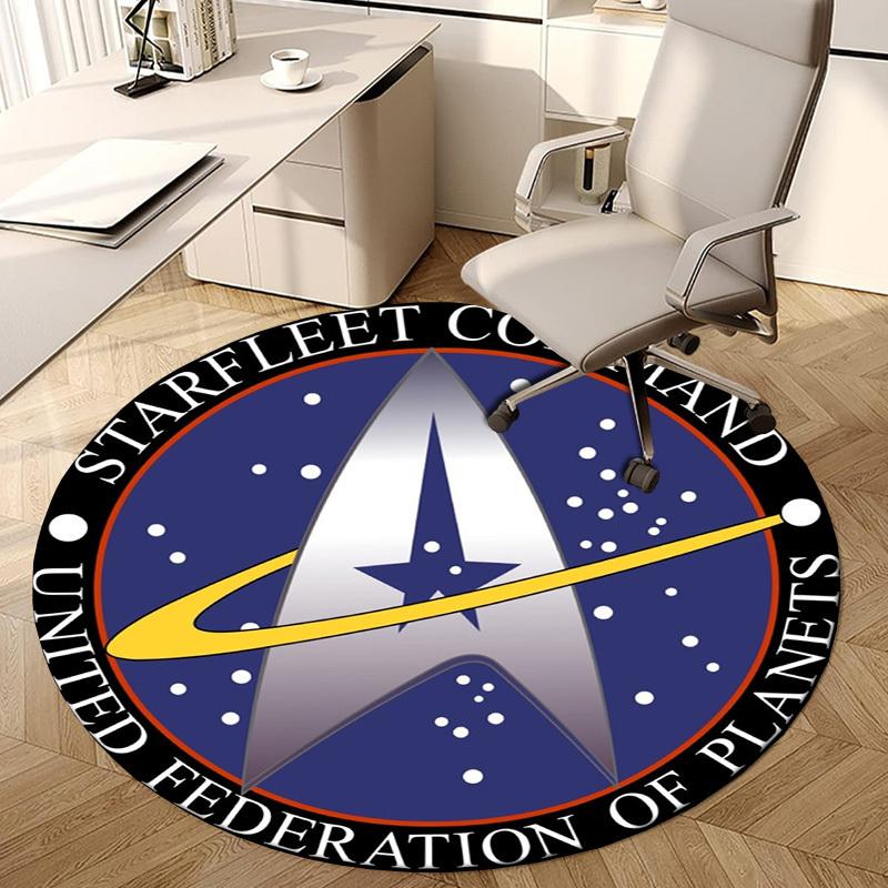 1pc Starfleet Command Emblem Round Carpet, Made of Polyester,Perfect for Decorating Office Chairs, Living Rooms,fplt202