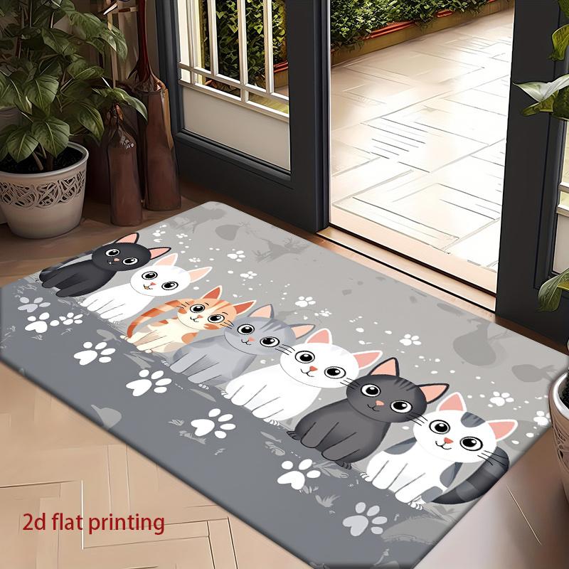 A Cute Cat Paw Print Patterned Felt Mat That Showcases a Charming Style, Suitable for Living Rooms, Bars, Restaurants, Bedrooms, And Studies; a Soft 80x50cm / 31.5x19.7in