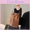 Vintage Suede Water Bucket Bag With Drawstring Closure For Daily Use Women