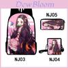 Demon Slayer Kimetsu No Yaiba Backpack Set With Breathable Polyester For School And Travel