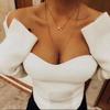 Women's Sexy Elastic Off-the-Shoulder Knitted Sweater for Autumn and Spring