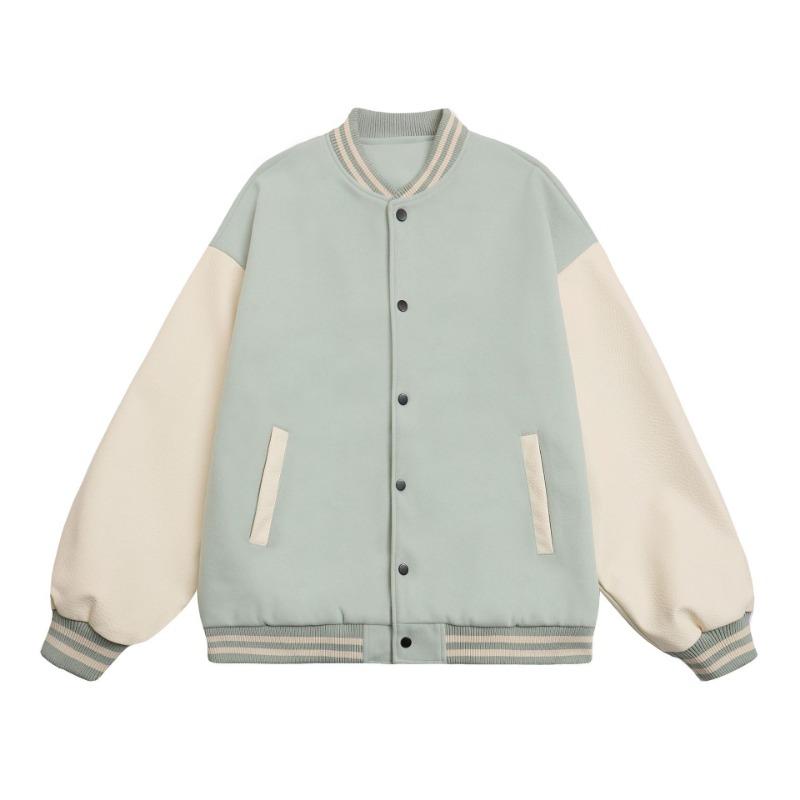 Autumn and Winter New 0 Contrasting Color Baseball Jersey Loose Casual Couple Jacket