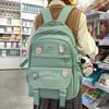 Backpack for Women Korean Version Ins Style Large Capacity Student Schoolbag Japanese Contrasting Color Cute Letter Computer Bag