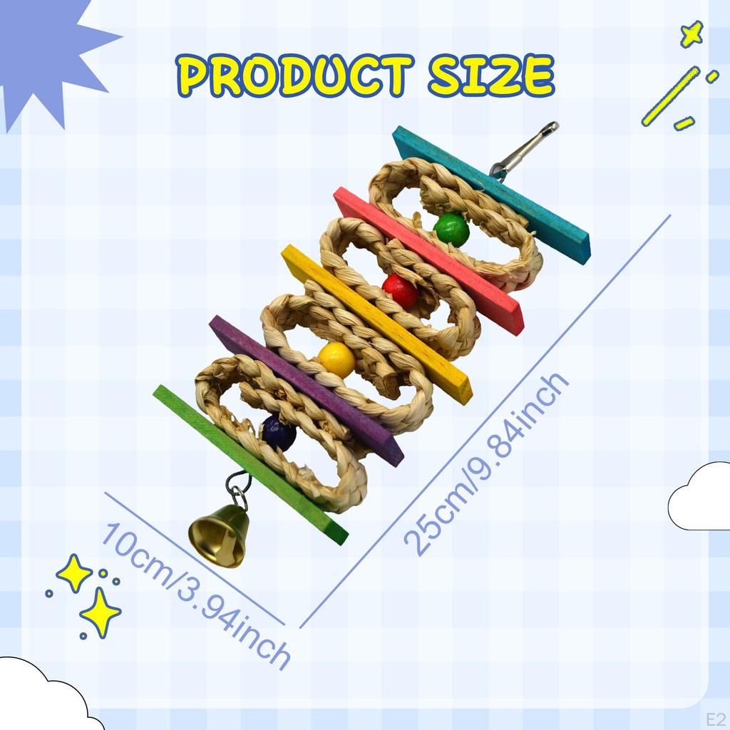 Pet Bird Bites Climb Toy Hanging Swing Funny Cage Accessories for Conures Budgie Macaws Budgies