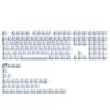 141-Key Side-Printed PBT Keycaps with Double Glitter Custom Cherry Profile for Mechanical Keyboards, Early Morning Fog, White