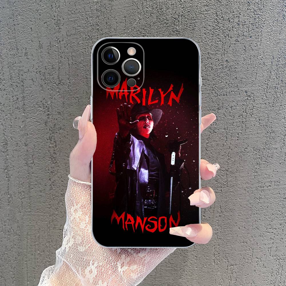 

Rock Band Marilyn Manson Fit For IPhone 16 15 Promax Phone Case IPhone 14 11 12 High End 13 Pro Silicone iPhone 14 plus