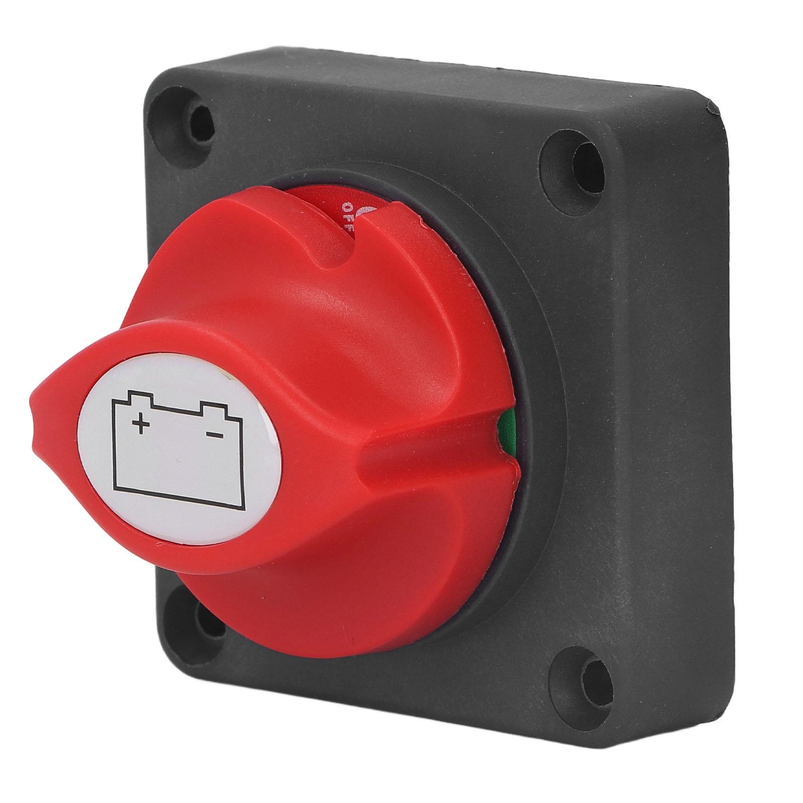 

Battery Disconnect Switch Fully Enclosed Design Clear Color Label Safe Battery Isolator Selector Switch DC 12 48V