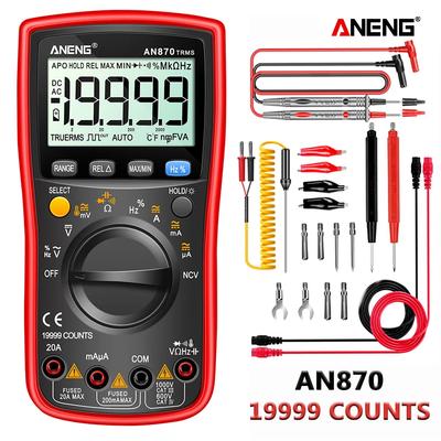 High Precision 19999 Counts Digital Multimeter True Rms Multimeters AC/DC Current Meter Voltimetro Profesional Voltage Tester AN870 VA Display