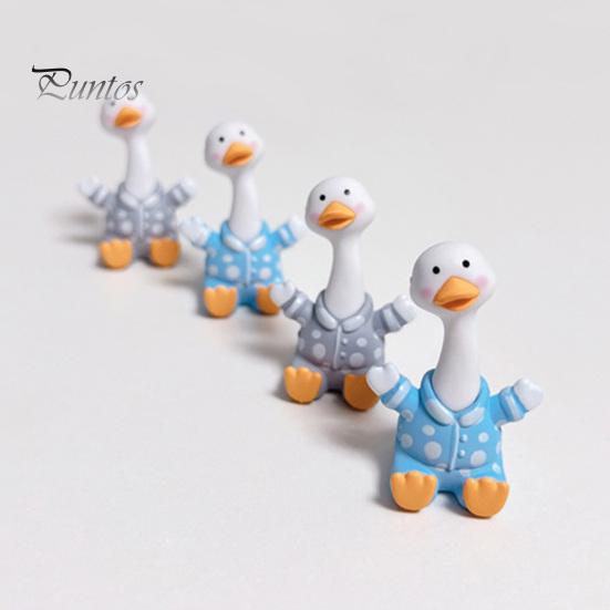 Car Dashboard Ornament 4Pcs Mini Cartoon Duck Figurines, Cute Polka-dot Pajamas Statues, Multi-functional Accessory Macaron Animal Ornaments