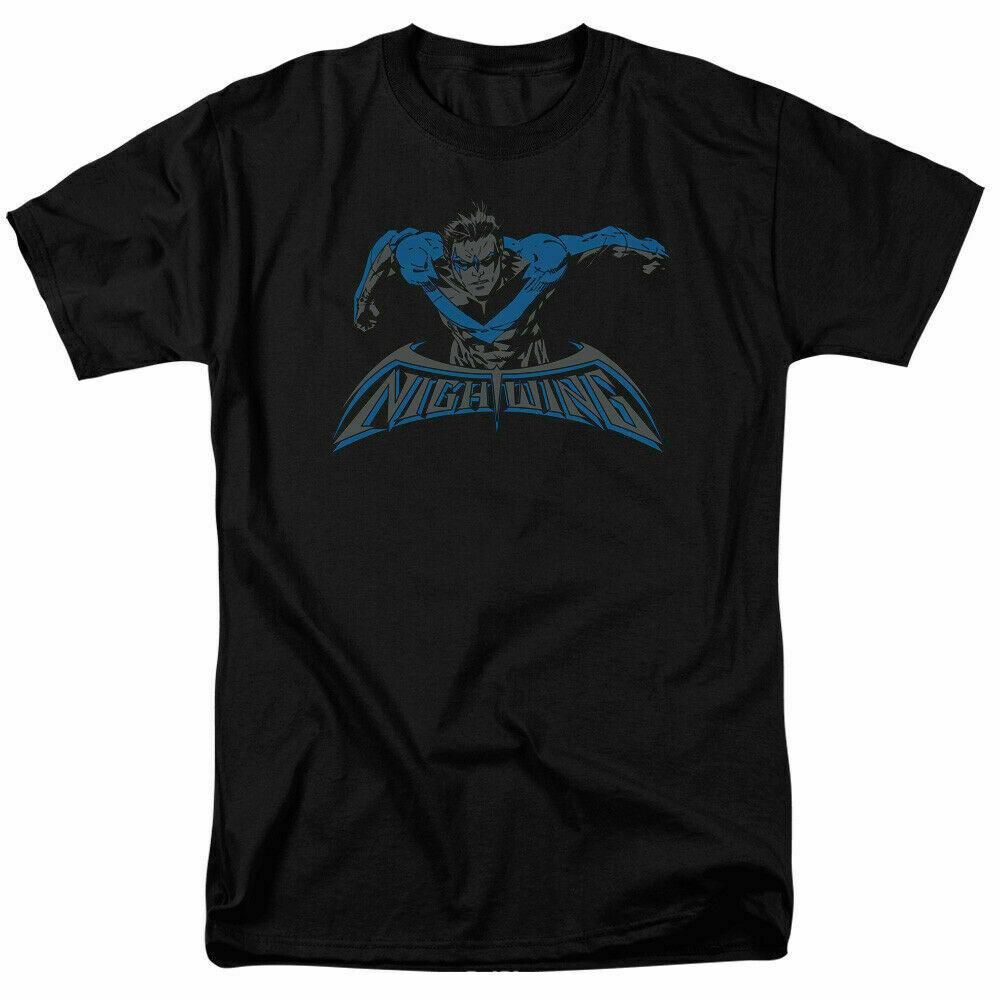 Nightwing Wing Of The Night T-shirt Licensed Comic Book Tee Dick Grayson Black XXXXL