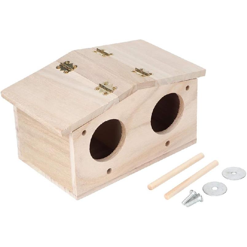 

Гнездовой ящик для птиц, Деревянный для разведения корелл для клеток, Ящик для волнистых попугайчиков Деревянный Домик-гнездо для домашних птиц Ящик для разведения Аксессуары для клеток Скворечник для попугаев