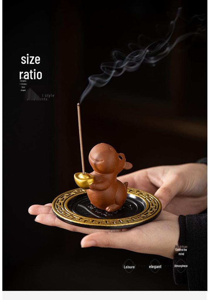 Creative Zisha Fu Ma Incense Burner for Home, Desktop, or Teahouse Decor
