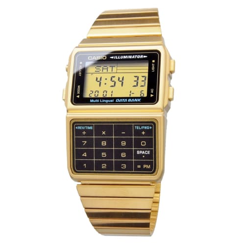 Casio DATA BANK Data Bank Digital Watch DBC-611G-1 Men's Gold x Black Overseas Model