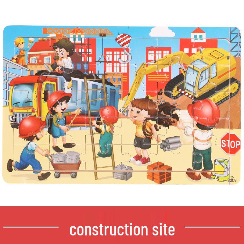 Dinosaur Wooden Puzzle for Children Ages 3-6: Educational and DIY Hand-Grasp Puzzle