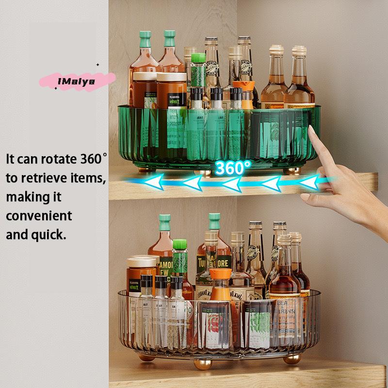 M-1Pc Rotating Spice Rack For Home Kitchens Multi-Functional Storage Tray For Seasoning Bottles And Jars, And Cosmetics