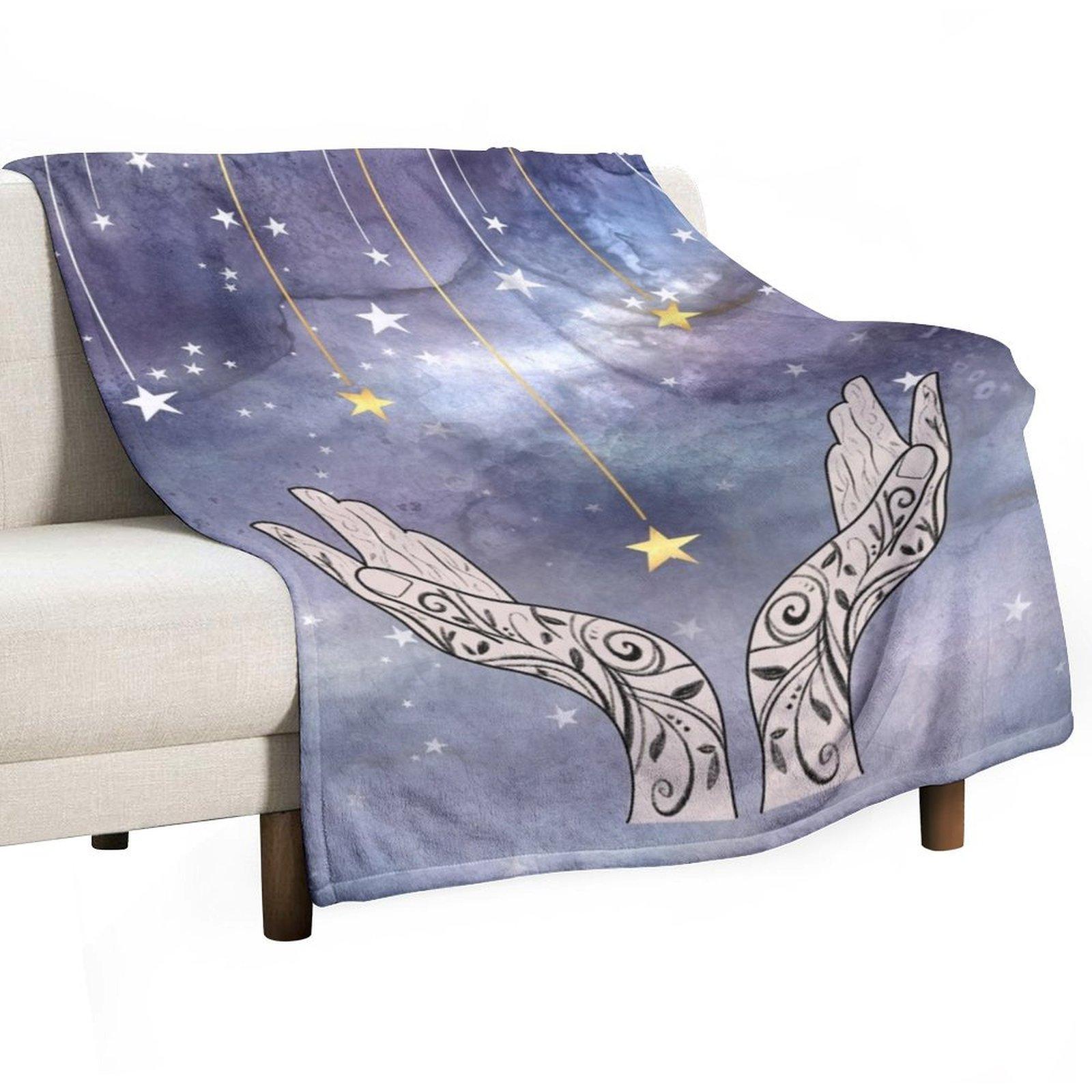 

Falling Stars - ACOTAR Throw Blanket Personalized Gift Decorative Sofa Winter beds Thermal Blankets 30x40in