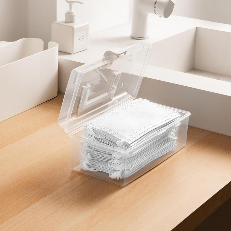 Mask Storage Box With Handle Household Dust-Proof Sealed Large-Capacity Box Waterproof Dustproof Sundries Storage Box Holder