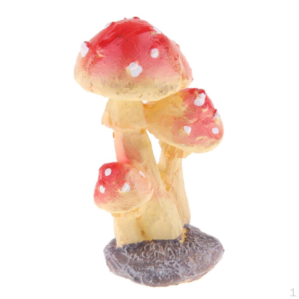 Cute Mushroom Statue Resin For Terrarium Fairy Garden DIY Ornaments