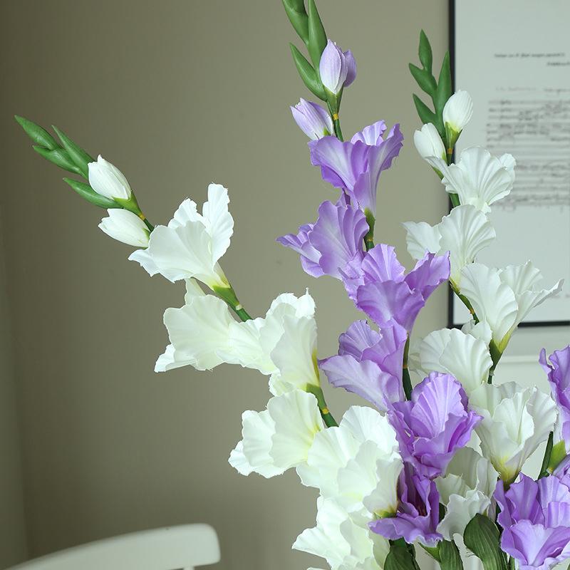 High-End European Style 8-Head Large Gladiolus Artificial Flowers Home Living Room Decoration Wedding Flowers Artificial Flowers
