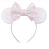 Silver Shinny Mouse Ears Headband For Girls Shinny Sequin Bow Hairband Festival Party Cosplay DIY Hair Accessories