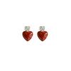 New Love Zircon Oil Drop Earrings Fashion Temperament High-end Stud Earrings Niche Design Mosquito Coil Disc Hole-free Earrings