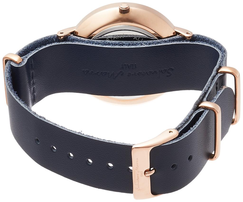 Relógio Fino Produto Genuíno Importado Azul [Salvatore Mara] Multi-Calendário SM15117-PGNVPG Masculino