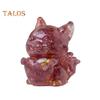 Natural Stone Nine-tailed Fox Figurine Positive Healing Energy Hand-carved Colorful Faux Crystal Love Heart Animal Statue Desktop Decoration Ornament