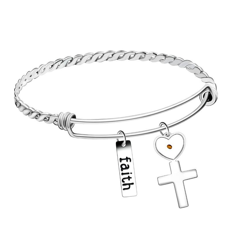 Adjustable Stretch Stainless Steel Geometric Bracelet For Men Women