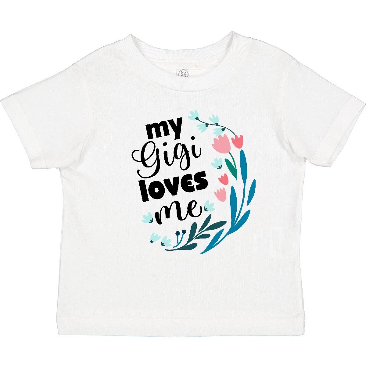 Inktastic My Gigi Loves Me Girls Outfit Toddler T-Shirt Flowered Clothes Child 130