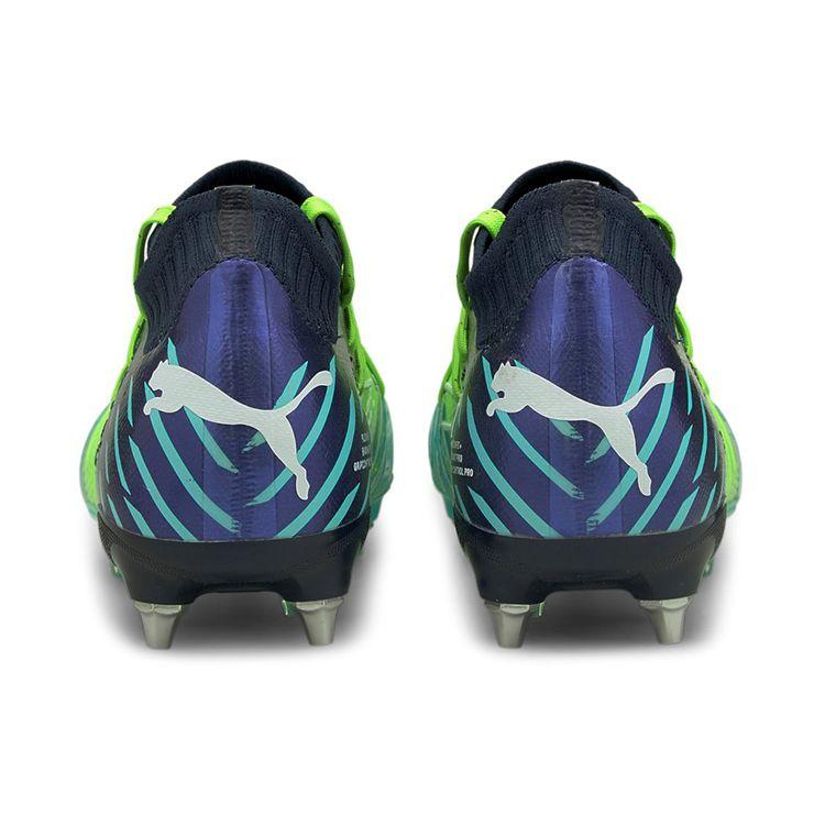Puma Kopačky Future Z 1.2 se zakulacenou špičkou na šněrování SG na měkký přírodní trávník Pánské kopačky Zelená Modrá 106479-03