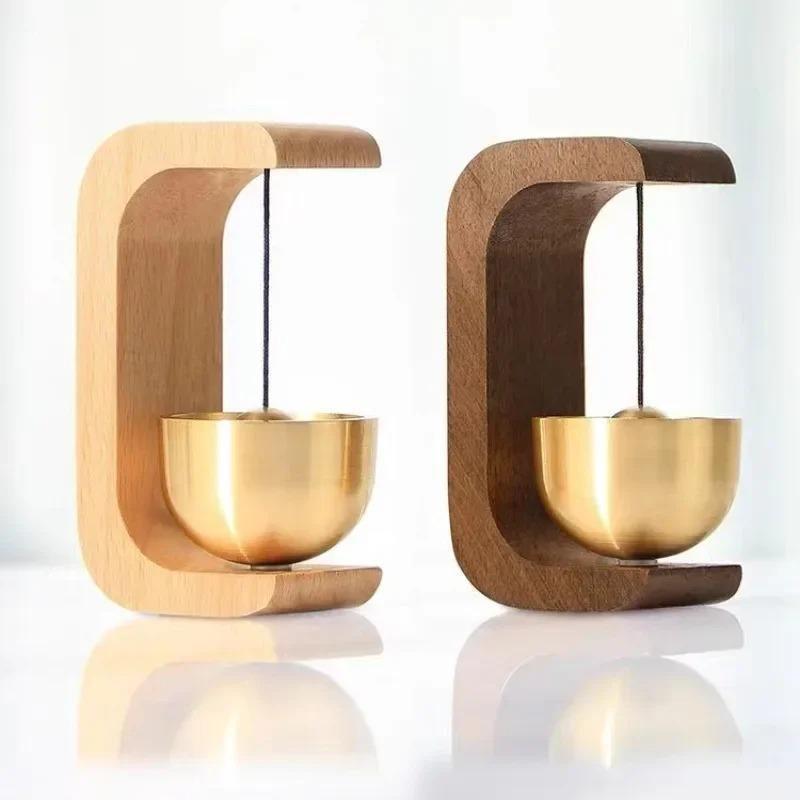 Sinos de vento de madeira japoneses, campainha sem fio, campainha de porta de entrada, sino de vento decorativo para abertura de casa, decorações penduradas