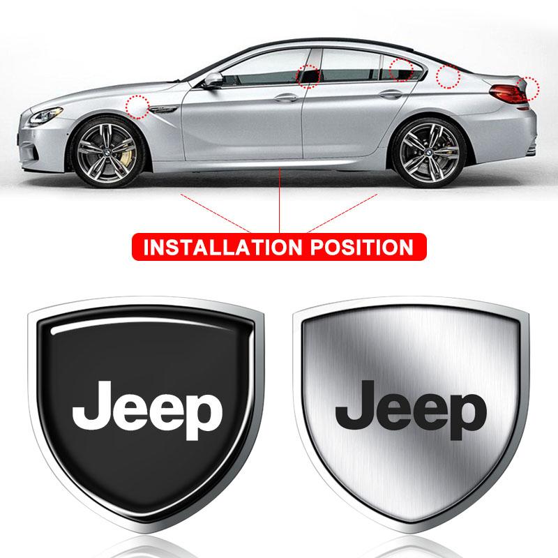 1 ks 3D kovový znak štítu dveří auta odznak na karoserii nálepka styling pro Jeep Grand Cherokee Wrangler Renegade Compass Patriot Liberty