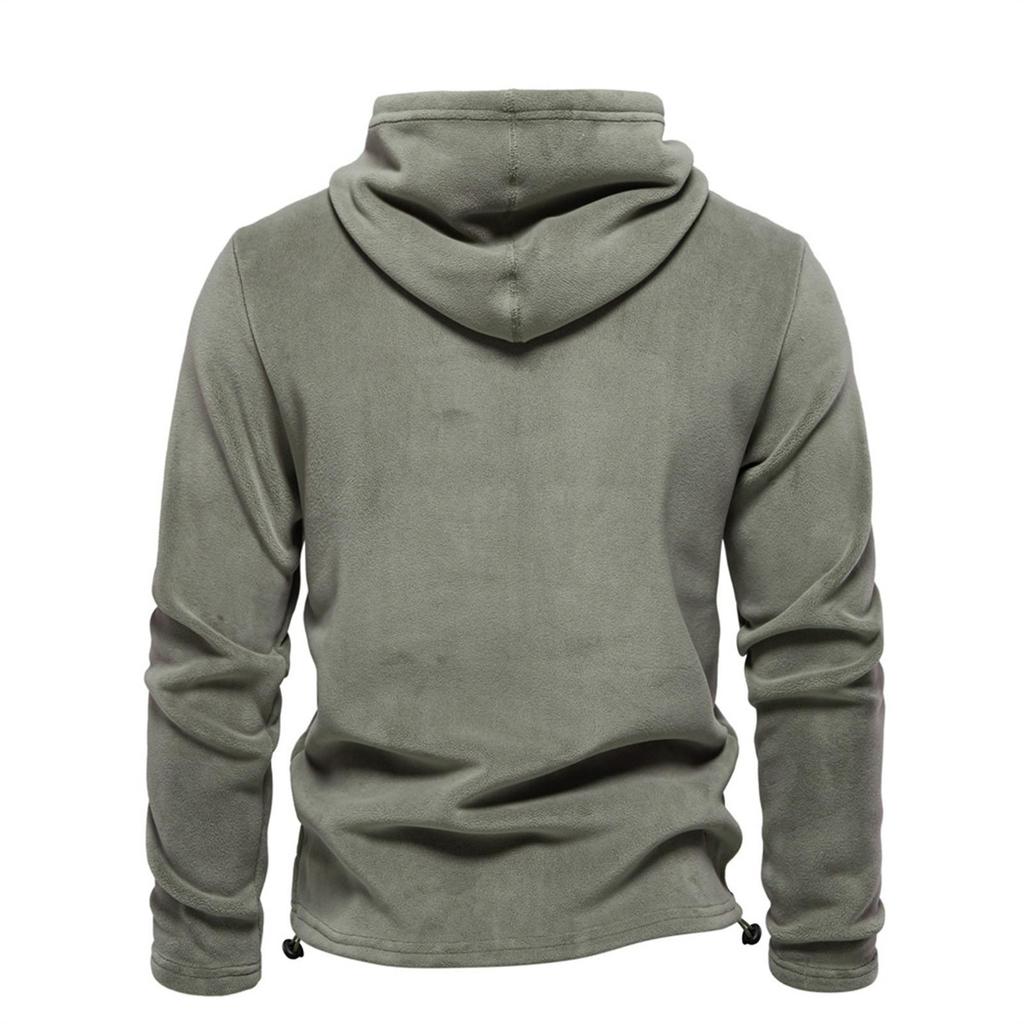 Erkek Düz Renk Bol Kapüşonlu Sweatshirt Erkek Günlük Moda Spor Kazak Sweatshirt