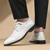Sapatos masculinos de couro Derby Estilo minimalista de cavalheiro Moda para escritório Festa Sapatos preto e branco 38-44 Clássico versátil