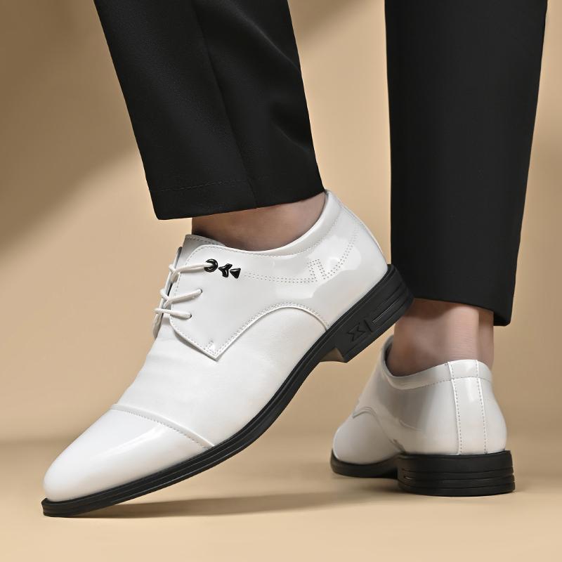 Derby men's leather shoes Minimalist gentleman style Office Fashion Party Black and white shoes 38-44 Classic versatile