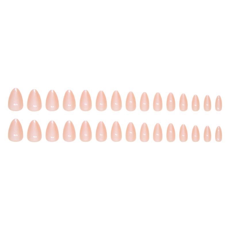 Fairy Style Light Color Wearable Solid Nail Patches, 30 Ice Transparent Tips