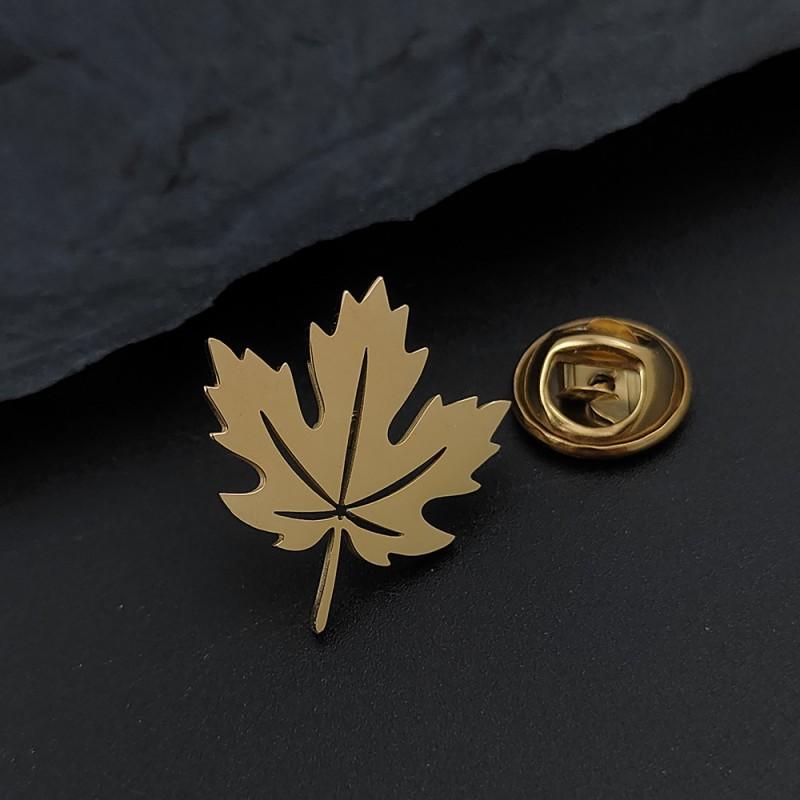 

Personalized Creative Design Maple Leaf Unisex Shirt Suit Cufflinks Brooch High-end Light Luxury Accessory 14k
