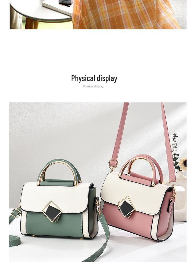 Geantă de mână mică pătrată cu blocuri de culoare pentru femei - Modă 2025 Geantă crossbody și de umăr