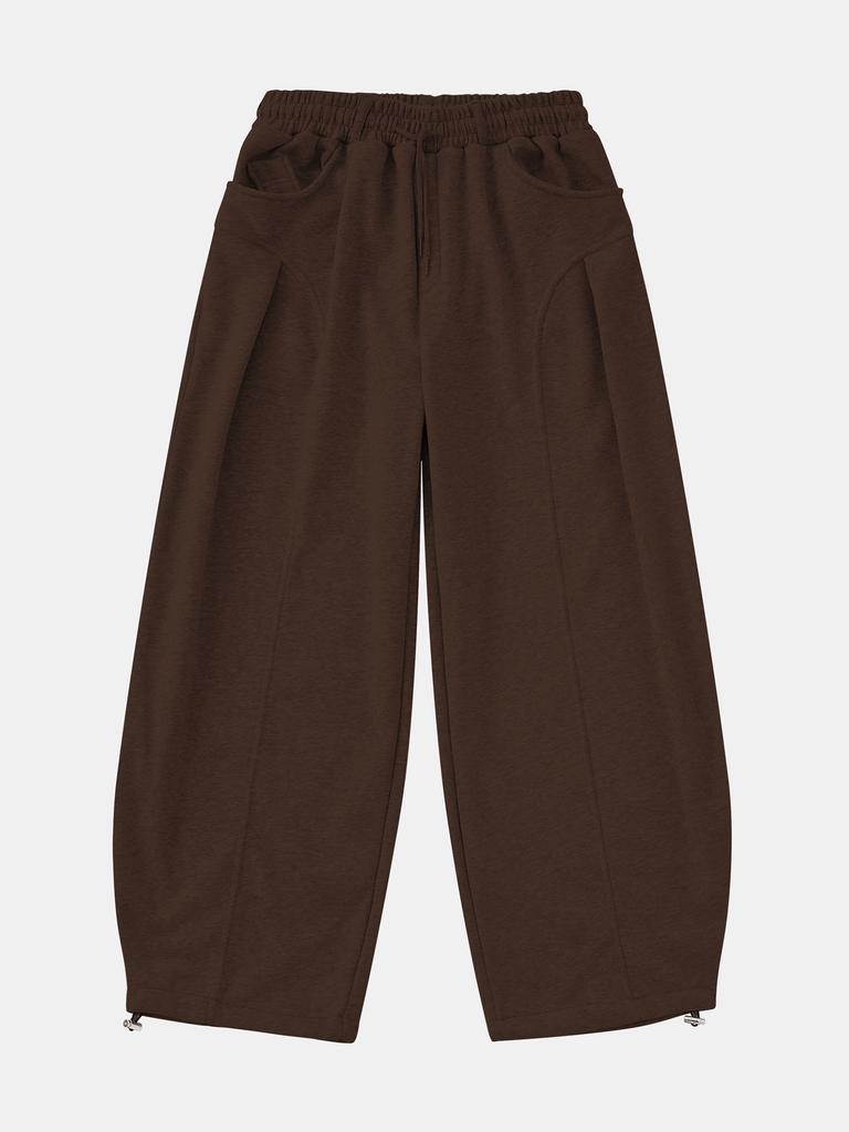 IKALOOK Curved Heavy Brushed Elastic Pants Dpt103
