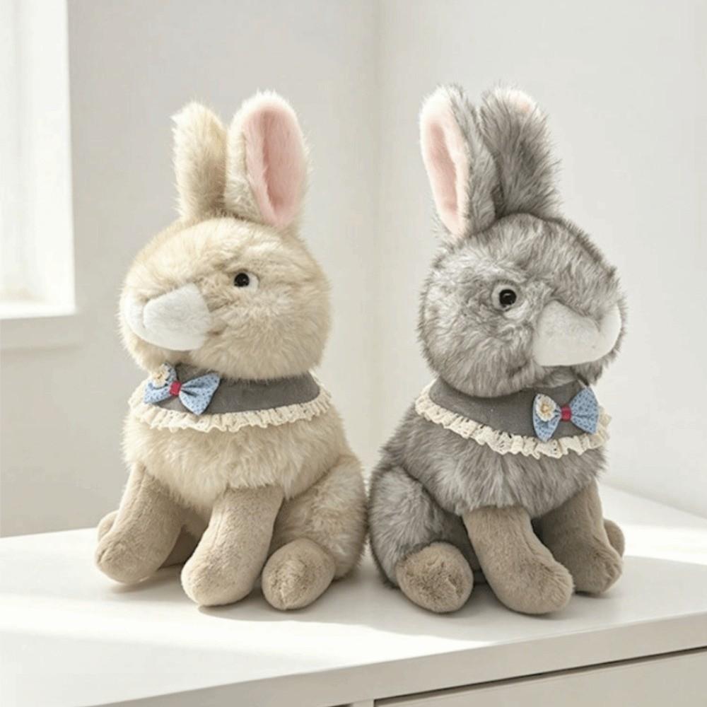 Soft Fluffy Rabbit Plush Toy Lifelike Stuffed Bunny Doll Cute Plush Rabbit Doll Sofa Decoration