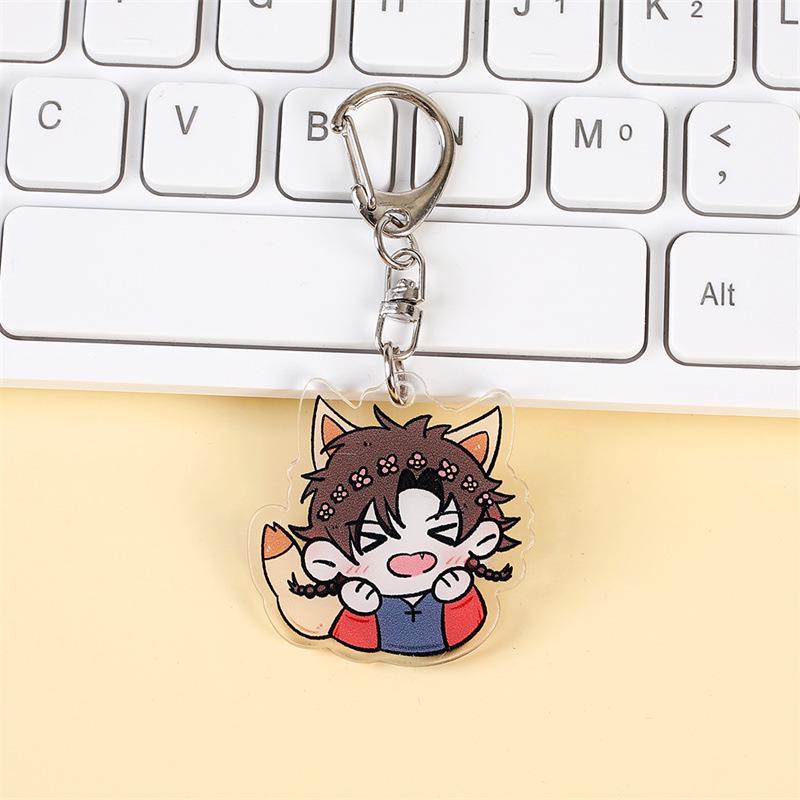 Two-Dimensional Fu Rong Sun Ce Acrylic Keychain Pendant