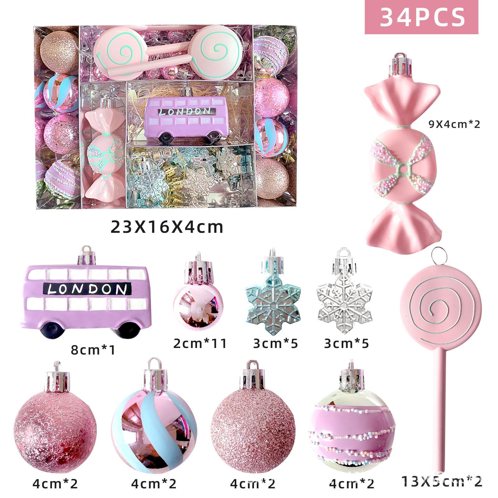 

Plastic Painted Colorful Hanging Balls Ornaments Stars Snowflakes Donuts Cake Christmas Tree Decorations Macarons Candy Boxes
