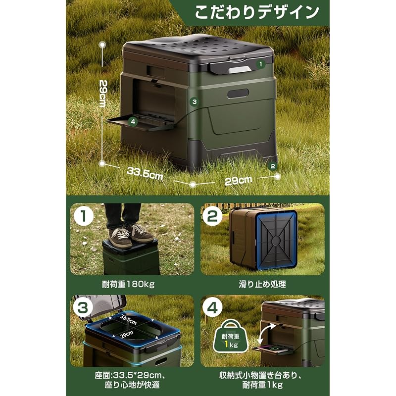 [Disaster Prevention Specialist Supervision & Enhanced] Portable Toilet, Emergency Toilet, Disaster Preparedness Goods, 180kg Load Capacity, Easy To